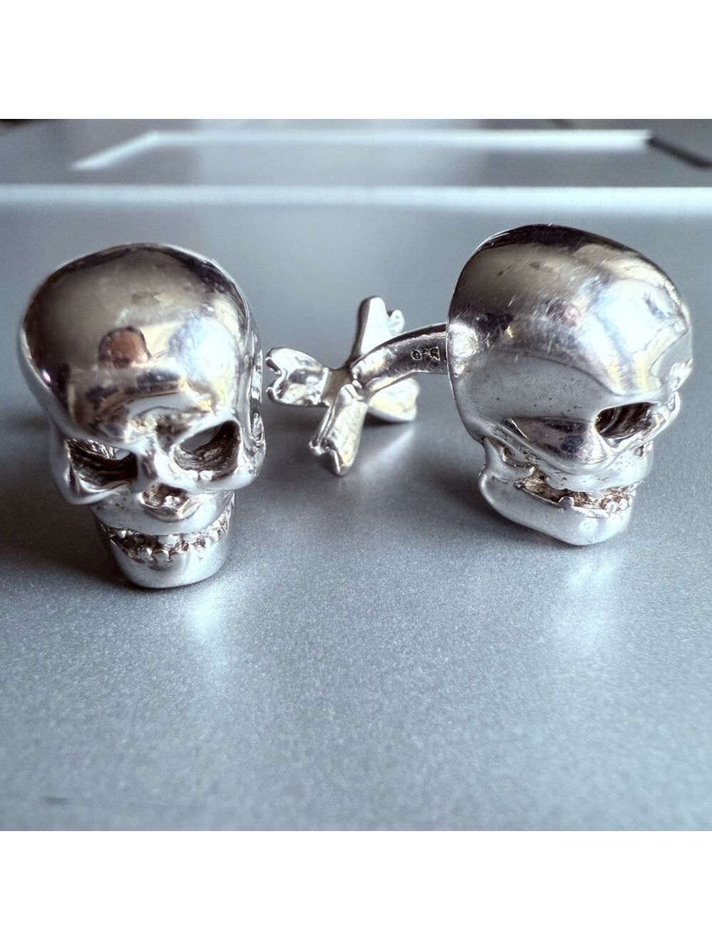 Robin Rotenier Skull & Cross Chrome Bones Hearts Sterling Silver Cufflin…